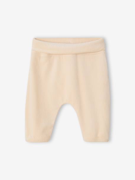 Velour Cardigan & Trouser Set for Newborns vanilla 
