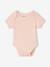 Pack of 3 short-sleeved baby bodysuits pale pink 