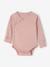 Pack of 3 long-sleeved newborn bodysuits dusky pink 