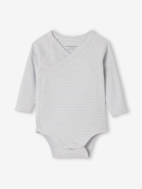 Pack of 2 Long-Sleeved Organic Cotton Bodysuits for Babies sky blue 