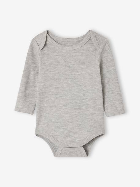 Pack of 5 long-sleeved Dinosaur bodysuits khaki 