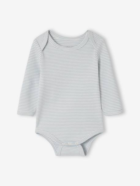 Pack of 5 long-sleeved Dinosaur bodysuits khaki 
