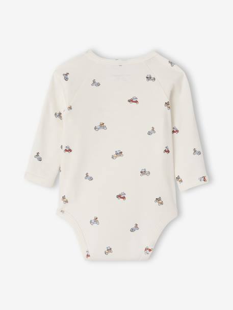 Pack of 2 Long-Sleeved Organic Cotton Bodysuits for Babies sky blue 
