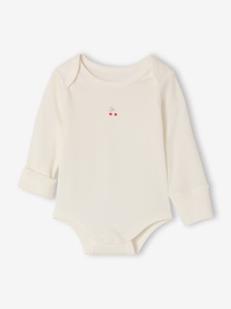 Pack of 2 long-sleeved cherry bodysuits red 