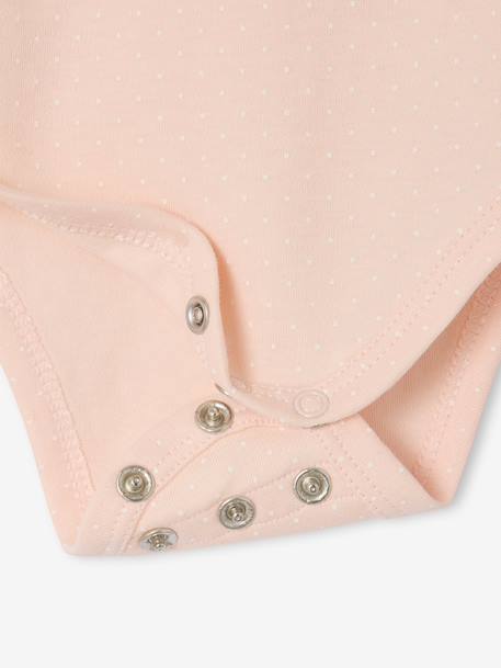 Pack of 3 short-sleeved baby bodysuits pale pink 