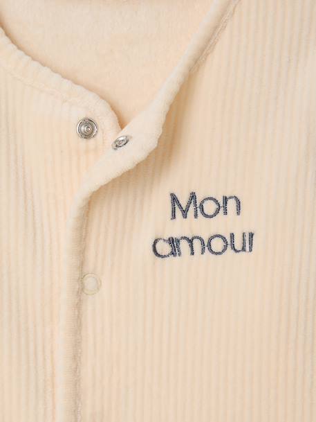 Velour Cardigan & Trouser Set for Newborns vanilla 