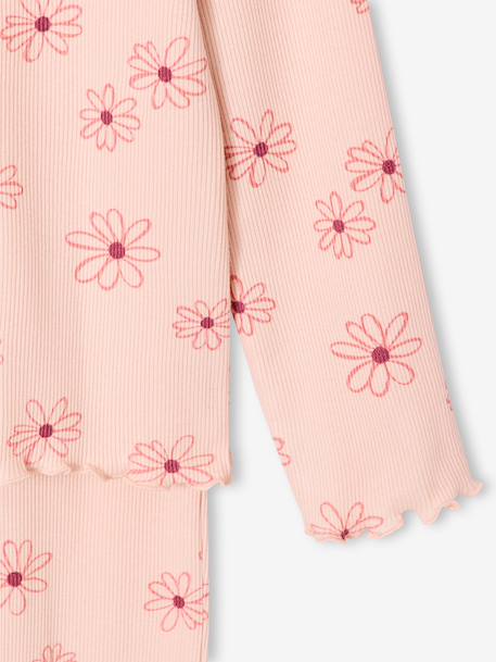 Girl's floral pyjamas pale pink 