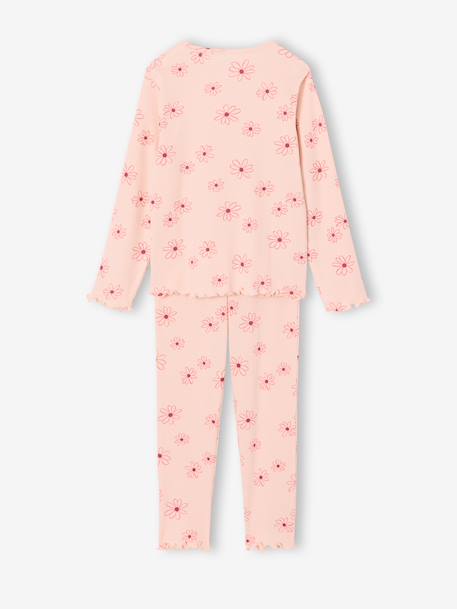 Girl's floral pyjamas pale pink 