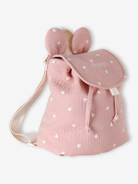 Pre-School Backpack in Cotton Gauze, Fun Ears multicoloured+night blue+rose+rosy+sage green+vanilla 