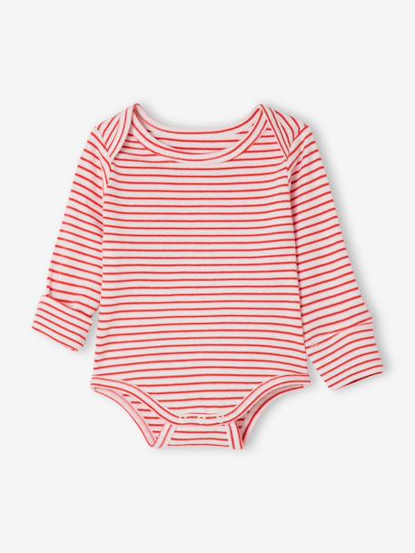 Pack of 2 long-sleeved cherry bodysuits red 