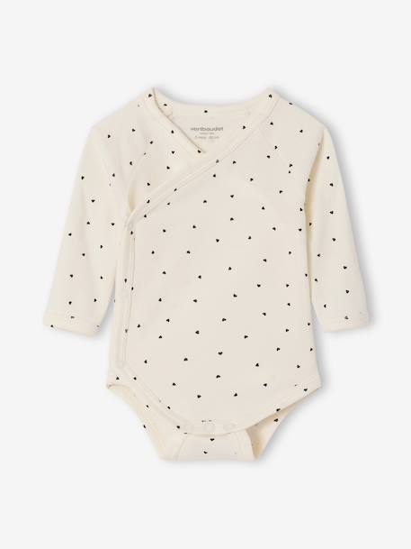 Pack of 2 long-sleeved baby bodysuits ecru 