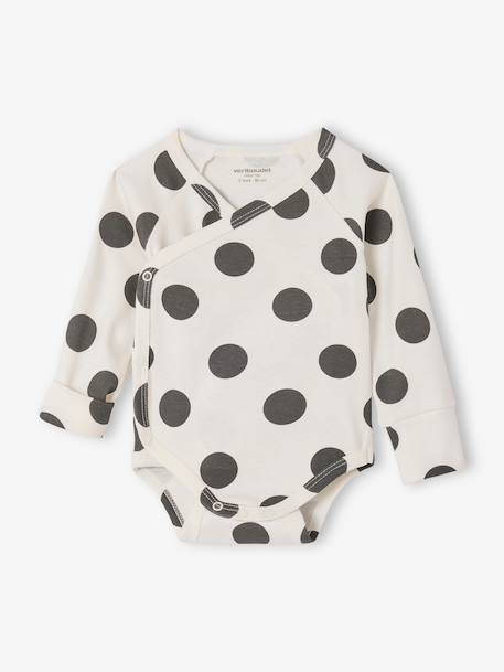 Pack of 3 long-sleeved newborn bodysuits ecru 