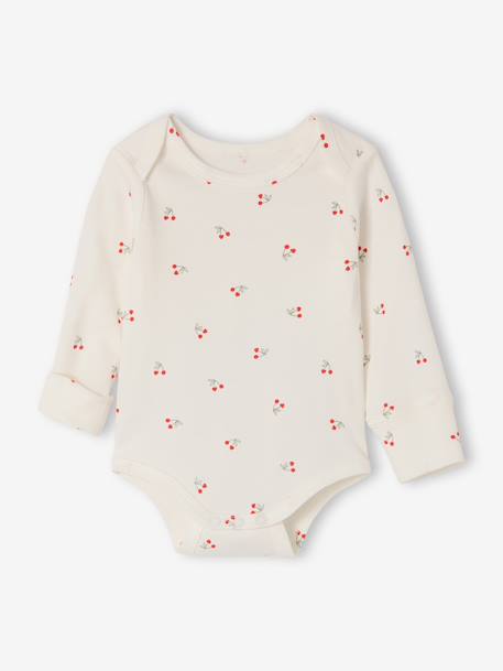 Pack of 2 long-sleeved cherry bodysuits red 