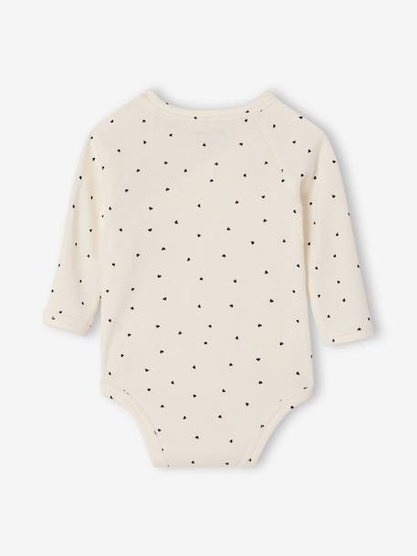 Pack of 2 long-sleeved baby bodysuits ecru 
