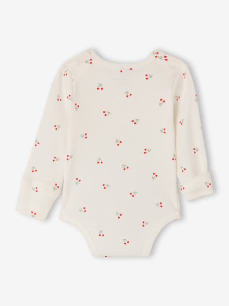 Pack of 2 long-sleeved cherry bodysuits red 
