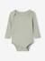 Pack of 3 long-sleeved baby bodysuits sage green 