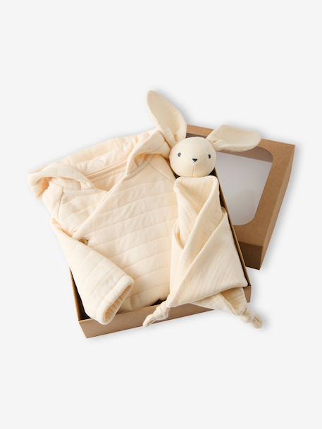 Baby jacket and cuddly rabbit set vanilla 