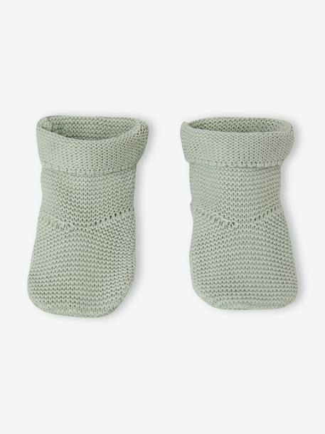 3-Piece Knitted Set for Baby Boys sage green 
