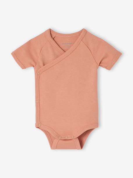 Pack of 5 floral short-sleeved bodysuits rose 