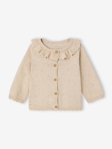 3-Piece Knitted Set for Baby Girls marl beige 