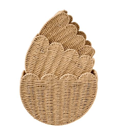 Pack of 3 FESTON wall decor baskets beige 