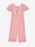 Embroidered Cotton Gauze Jumpsuit blush+sage green 