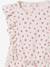 Printed frilled-sleeve dress for girls emerald green+pale pink+printed white 