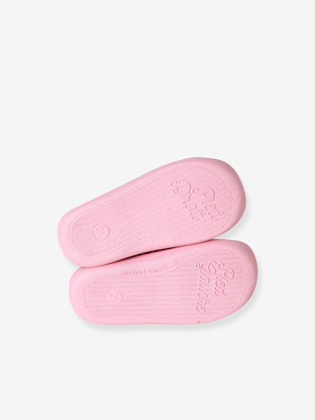 Slippers with Zip, Made in France, for Babies printed pink 
