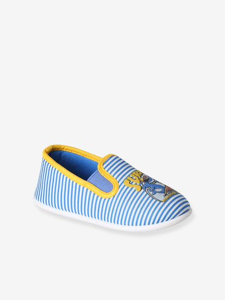 Elasticated Slippers in Canvas for Children striped blue 