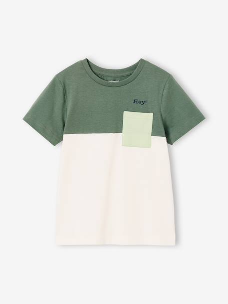 Colourblock T-Shirt for Boys BLUE MEDIUM SOLID WITH DESIGN+English green+mint green+ochre+ORANGE MEDIUM SOLID WITH DESIG 