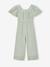 Embroidered Cotton Gauze Jumpsuit blush+sage green 