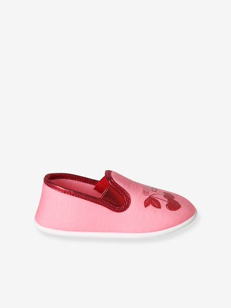 Elasticated Canvas Slippers for Children pale pink+printed pink+rose 