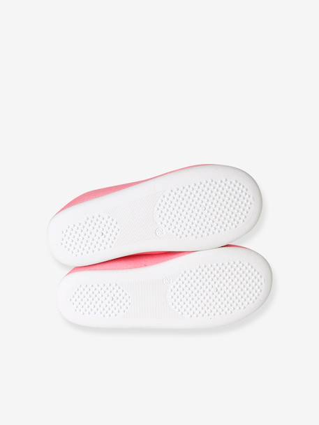 Elasticated Canvas Slippers for Children pale pink+printed pink+rose 