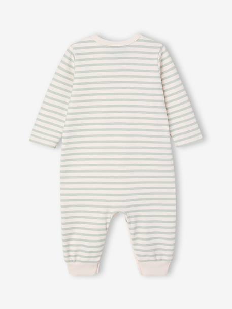 Snoopy sleepsuit pyjamas for baby boys striped green 