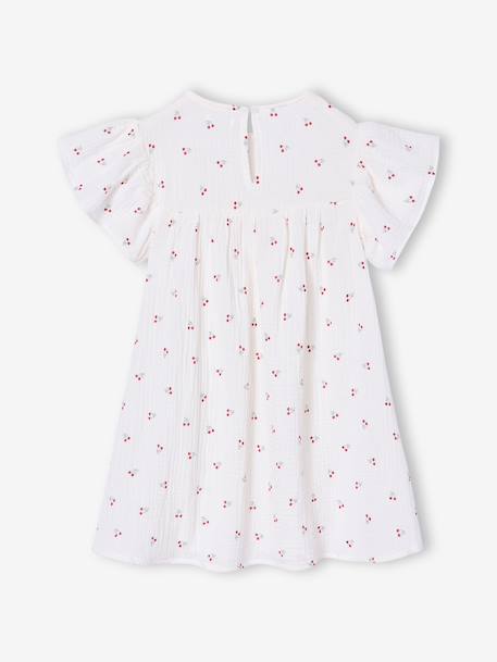 Cotton Gauze Dress with Floral Print, for Girls beige+pale pink+printed beige+rose+vanilla 