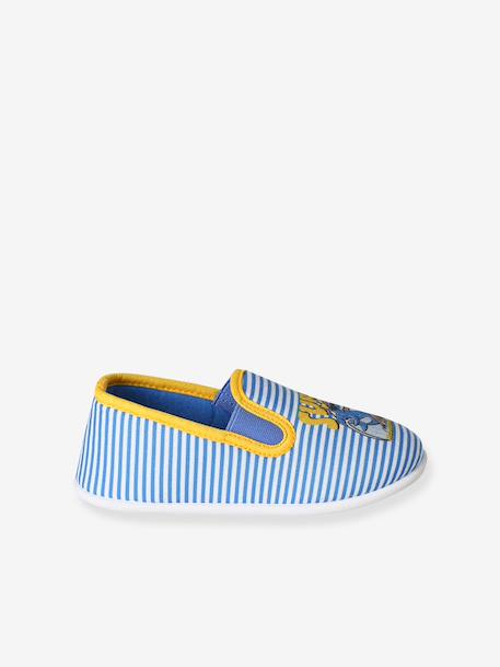 Elasticated Slippers in Canvas for Children striped blue 