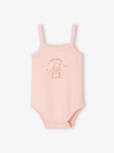 Pack of 2 WINNIE L'OURSON sleeveless bodysuits pale pink 