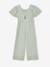 Embroidered Cotton Gauze Jumpsuit blush+sage green 