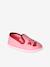 Elasticated Canvas Slippers for Children pale pink+printed pink+rose 