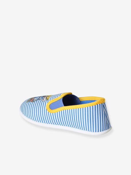 Elasticated Slippers in Canvas for Children striped blue 