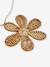 Rattan flower garland beige 
