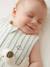 Summer Sleeping Bag with Central Opening, in Striped Cotton Muslin, for Babies sage green 