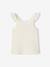 Girl's tank top with frilled straps ecru+sage green 