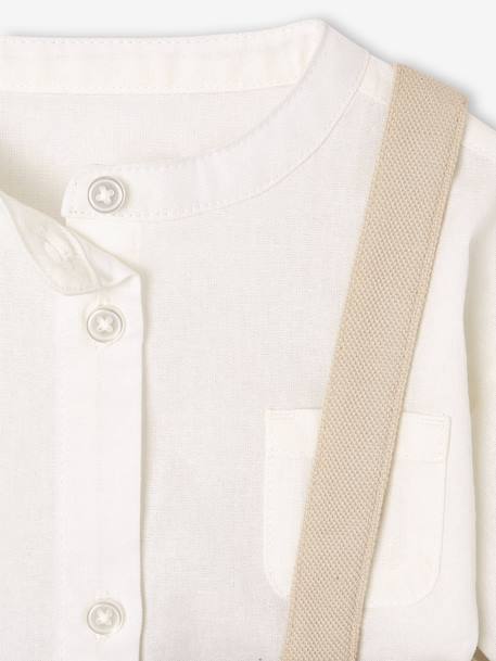 Occasion Wear Outfit: Shirt & Shorts for Babies beige+sage green 