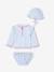 3-piece striped swimsuit light blue 