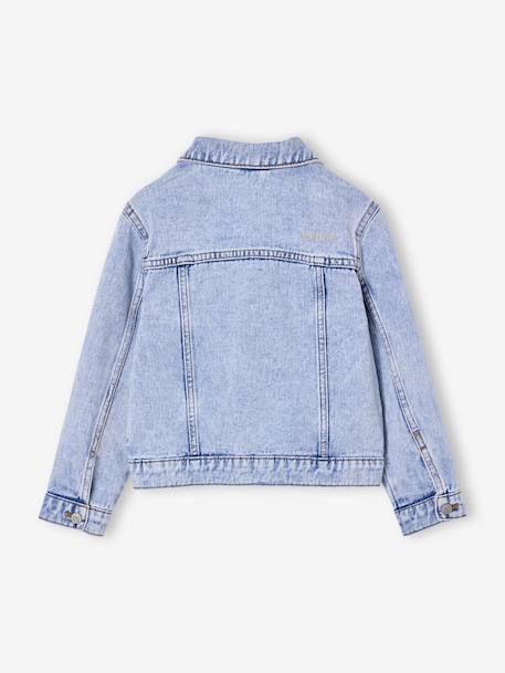 Denim Jacket for Girls light blue+medium blue 