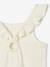 Girl's tank top with frilled straps ecru+sage green 