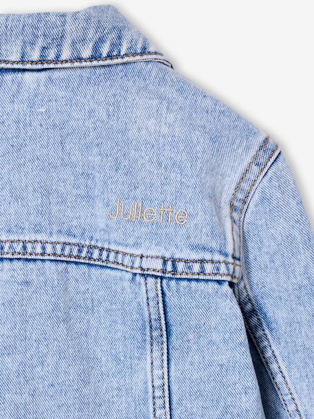 Denim Jacket for Girls light blue+medium blue 