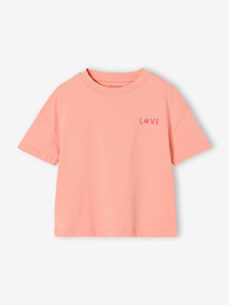 Plain Basics T-Shirt for Girls apricot+sweet pink 