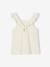 Girl's tank top with frilled straps ecru+sage green 